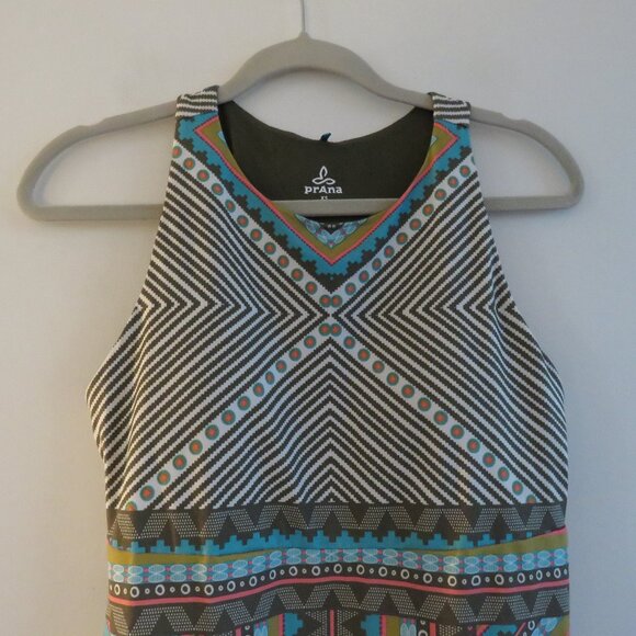 PRANA Ariel Athleisure Dress in Green Taos Southwestern Aztec Pickleball Sz XS - Picture 4 of 13